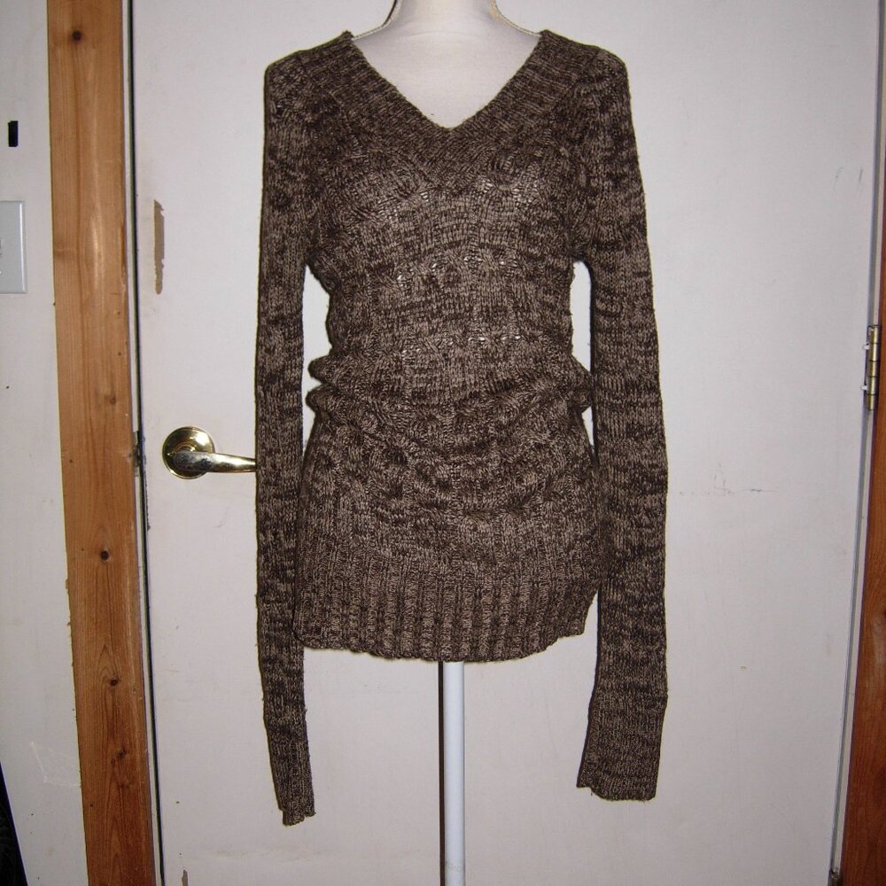 Love Lola Brown V-Neck Sweater XL